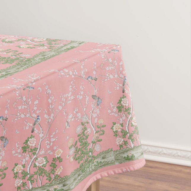 Nappe Chinoiserie rose Coton Table à manger (In Situ)