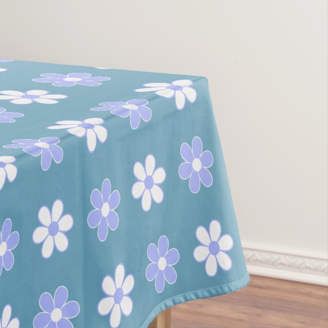 Nappe Ciel Bleu & Fleurs Blanches sur Bleu (In Situ)