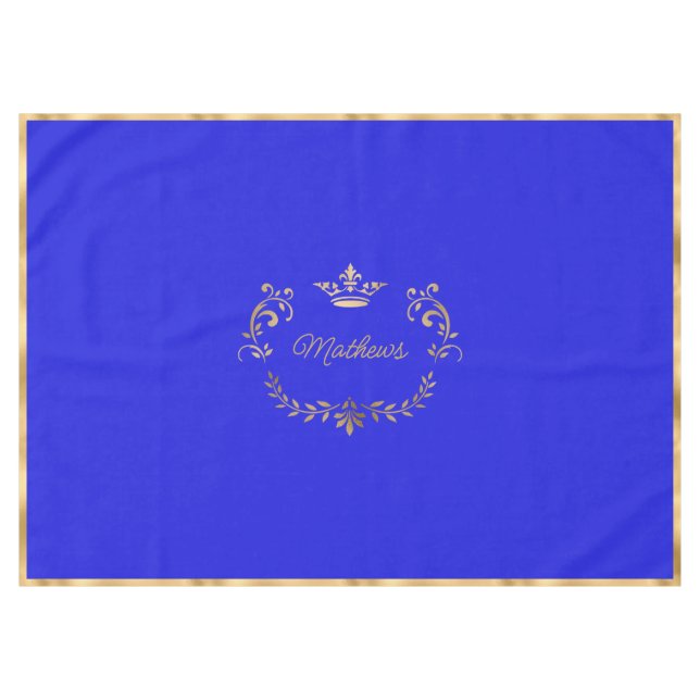 Nappe Cimetière Royal Bleue Couronne Table personnalisée (Devant (Horizontal))