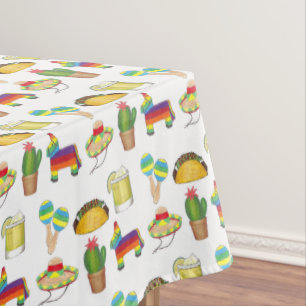 Nappe Cinco de Mayo Taco Cactus Pinata Maracas Mexicain