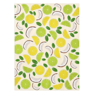 Nappe Citron chaux noix de coco et menthe joyeux motif