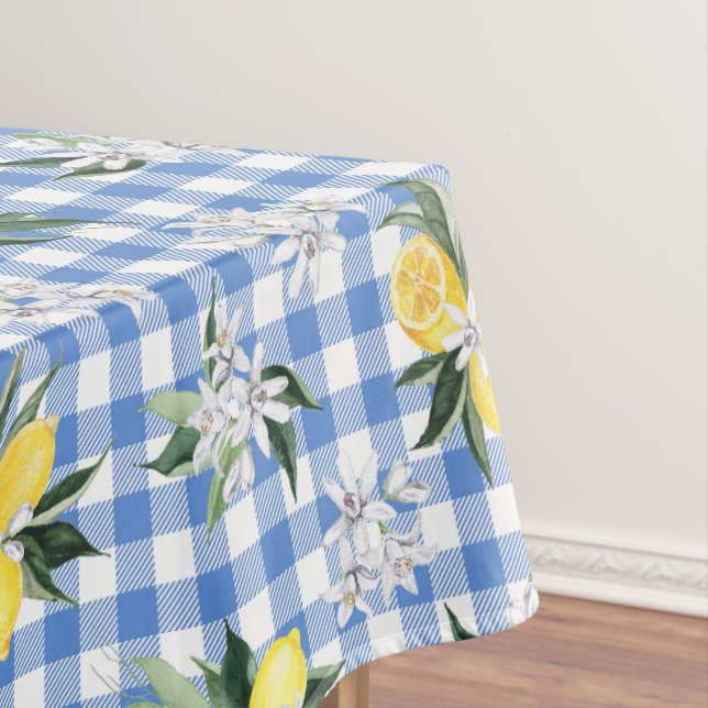 Nappe Citrons jaunes et En vichy bleu (In Situ)