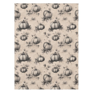 Nappe Citrouille vintage et Motif de gravure de vigne