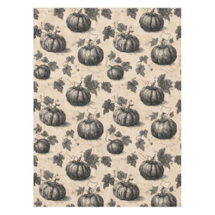 Nappe Citrouille vintage et Motif de gravure de vigne (2