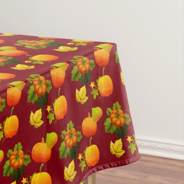Nappe Citrouilles de Thanksgiving et feuilles d'automne  (In Situ)