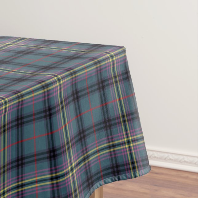 Nappe Clan Kennedy Turquoise vert et noir tarte antique (In Situ)