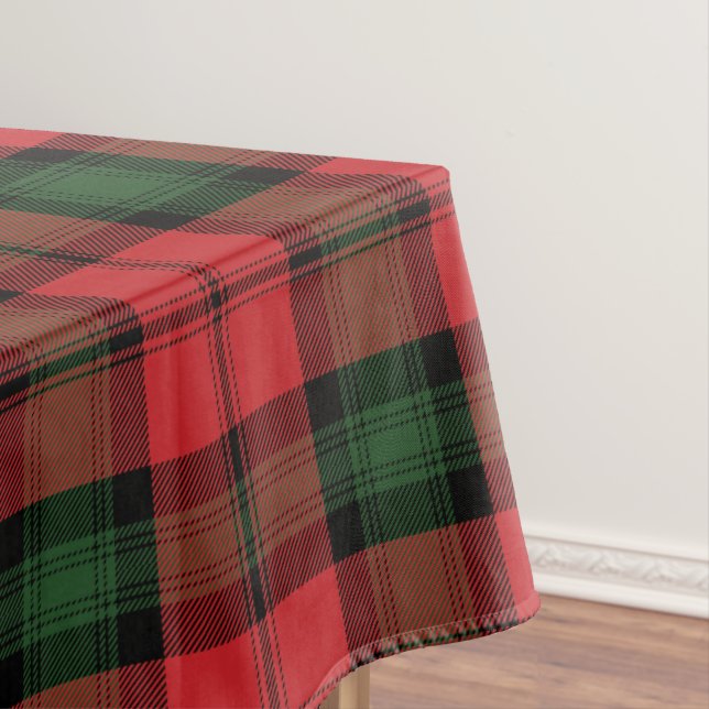 Nappe Clan Tartan Plaid Kerr Rouge Vert À damiers (In Situ)