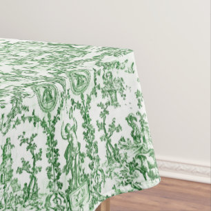 Nappe Classé Elegant Vintage Green French Country Toile
