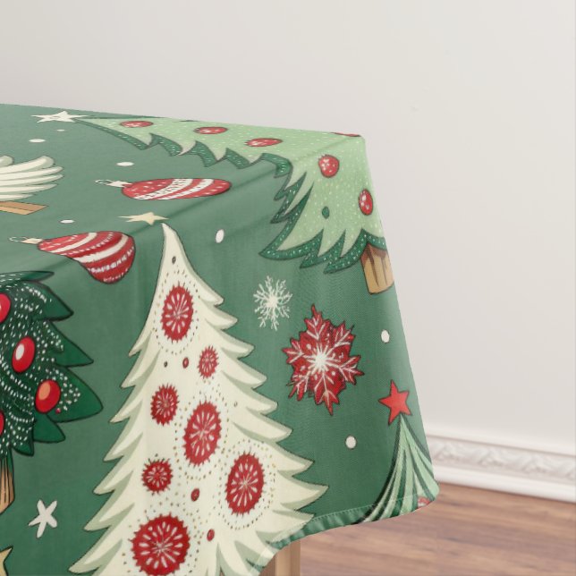 Nappe Classic Green Christmas Tree Pattern Holiday (In Situ)