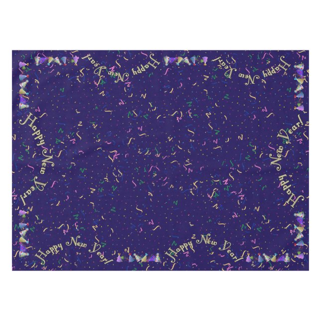 Nappe Classic Happy New Year - Confetti et Casquettes de (Devant (Horizontal))