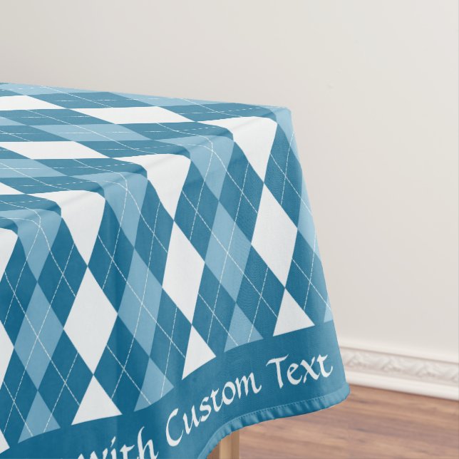 Nappe Classic Retro Jacquard bleu Motif diamant (In Situ)