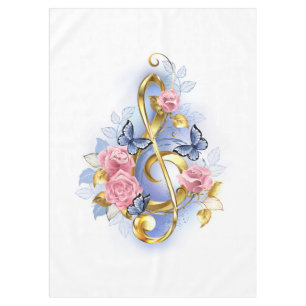 Nappe Clé de fer avec roses roses roses