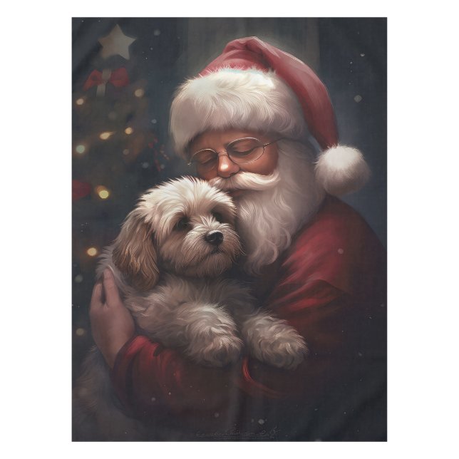 Nappe Cockapou avec Noël Festif du Père Noël (Devant)