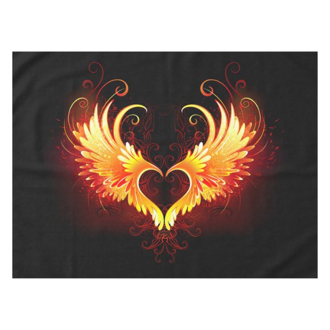 Nappe Coeur de feu ange avec ailes (Devant (Horizontal))