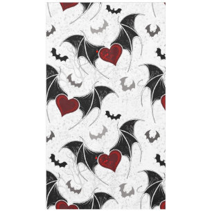 Nappe Coeur d'Halloween avec ailes de chauve-souris noir