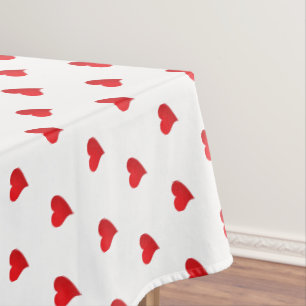 Nappe Coeurs blanc rouge mignon motif élégant girly chic