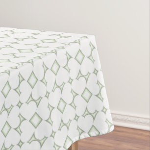 Nappe Coeurs blancs et gris vert diamant motif tablec