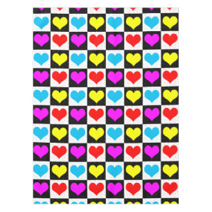 Nappe Coeurs d'amour colorés Bloc géométrique Imprimer