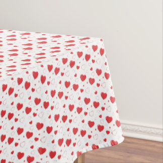 Nappe Coeurs de passion rouge brillant, motif romantique