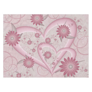 Nappe Coeurs et fleurs Abstraits roses Aimer l'art fract