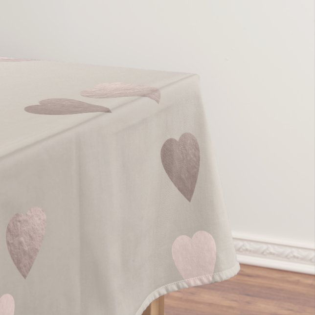 Nappe coeurs roses clairs simples d'amour d'or, neutres (In Situ)