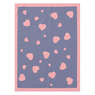 Nappe Coeurs roses sur bleu