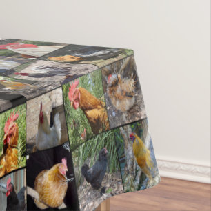 Nappe Collage Photo Poulet Et Coq,