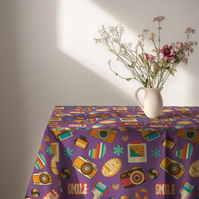 Nappe Colorful Retro Tablecloth Groovy Pastel Accent (Colorful Retro Tablecloth Groovy Pastel Accent)