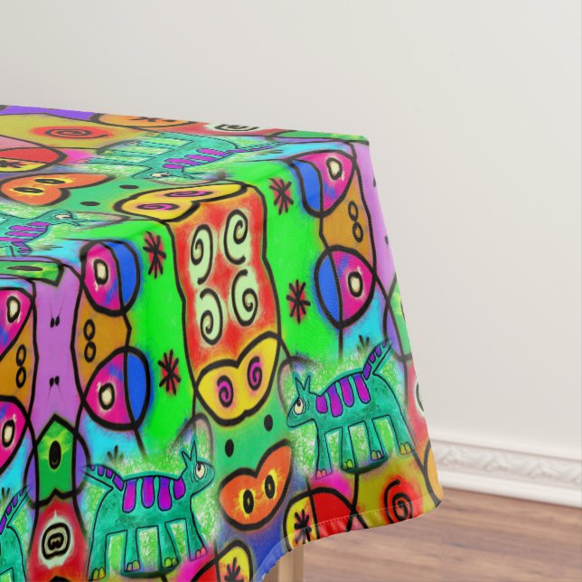 Nappe Colorful Whimsical Chien (In Situ)