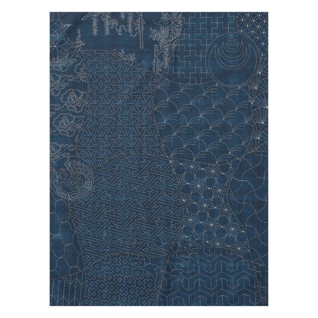 Nappe conception de broderie de Sashiko-style - (Devant)