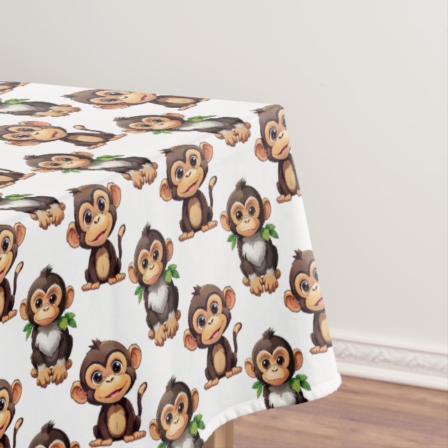 Nappe Conception de motif singe blanc  (In Situ)