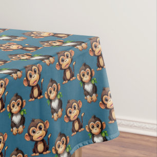 Nappe Conception de motif singe bleu