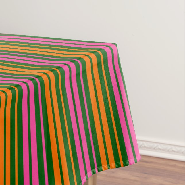 Nappe Conception de rayures verticales vert orange rose  (In Situ)