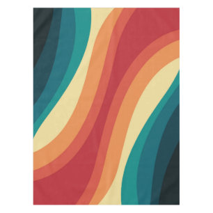 Nappe Conception d'ondes de style rétro multicolore