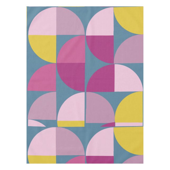 Nappe Conception géométrique du milieu du siècle Bleu ja (Devant)