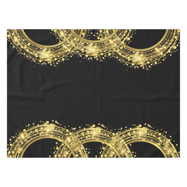 Nappe Confetti de Parties scintillant d'or dans la ronde (Devant (Horizontal))