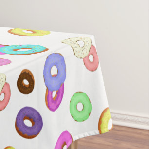 Nappe Cool amusant beignets colorés motif blanc