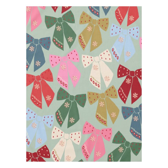 Nappe Coquette des vaches de Noël rétro (Devant)