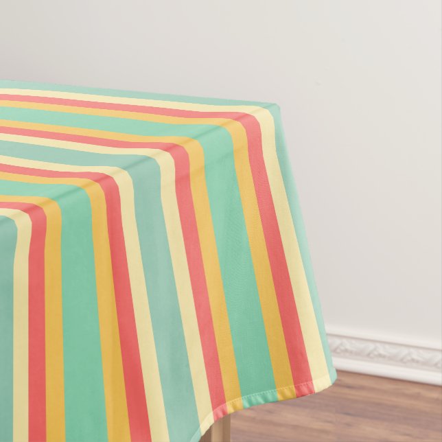 Nappe Coral Turquoise Yellow Stripes (In Situ)