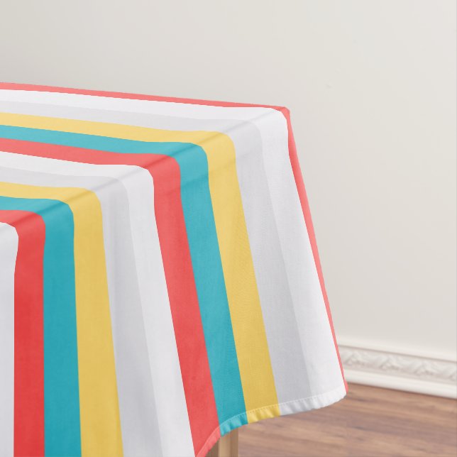 Nappe Coral Turquoise Yellow White Stripes (In Situ)