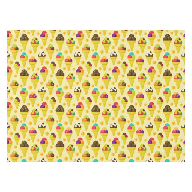 Nappe Cornets de crème glacée colorés de bande dessinée (Devant (Horizontal))