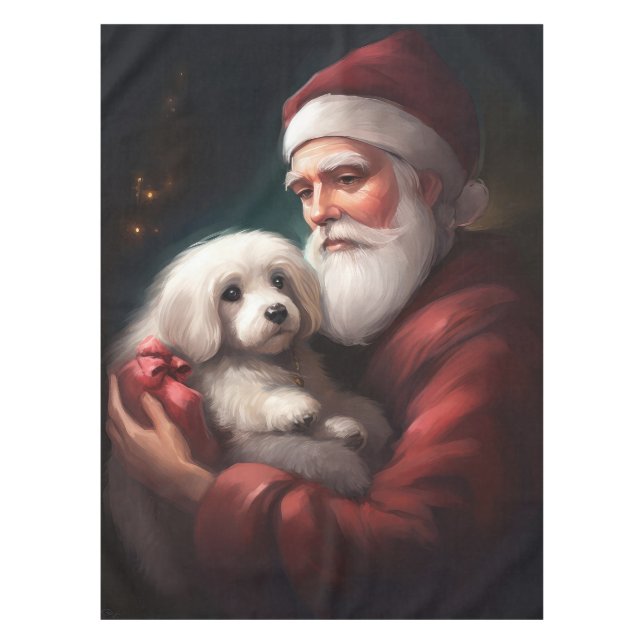 Nappe Coton De Tulear Avec Noël Du Père Noël (Devant)