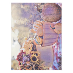 Nappe Couleurs de chute vintage automne citrouilles aqua