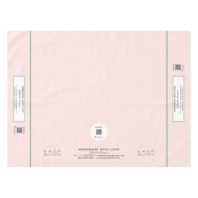 Nappe Craft Show Blush Green 52 x 70 QR Code (Devant (Horizontal))