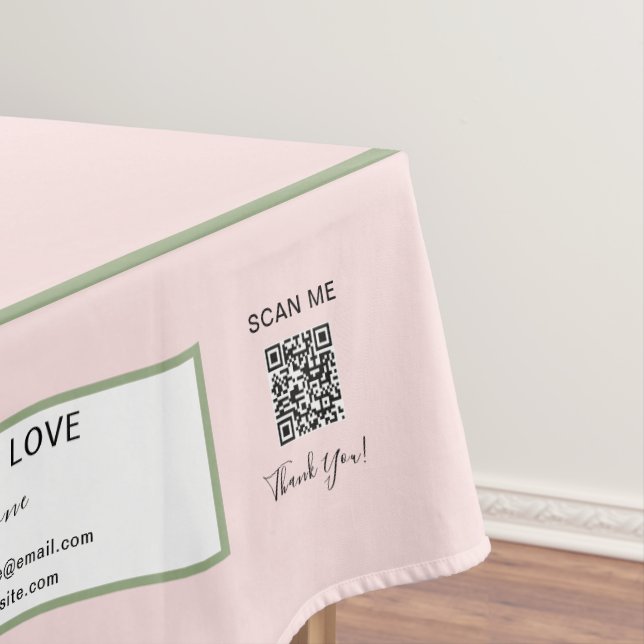 Nappe Craft Show Blush Green 52 x 70 QR Code (In Situ)