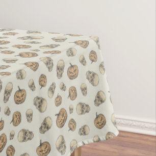 Nappe Crânes et Citrouille Motif d'Halloween