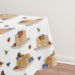 Nappe Crêpes Aquarelle Baies Petit Déjeuner Brunch