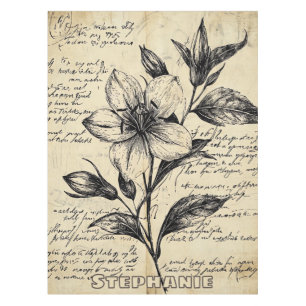 Nappe Croquis floral rustique avec calligraphie - âge (5