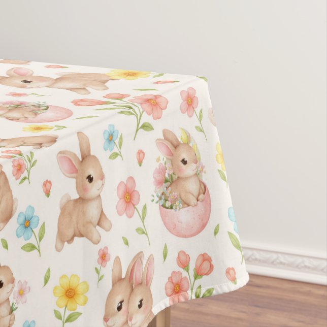 Nappe Cute Bunny Floral Spring Pattern (In Situ)