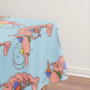 Nappe Cute happy shrimp, dessin animé de crevettes